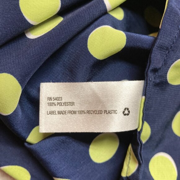Gap Pocket Popover Shirt, Size Large, Navy Blue Lime Green Dots, Relaxed Blousy - Picture 10 of 11